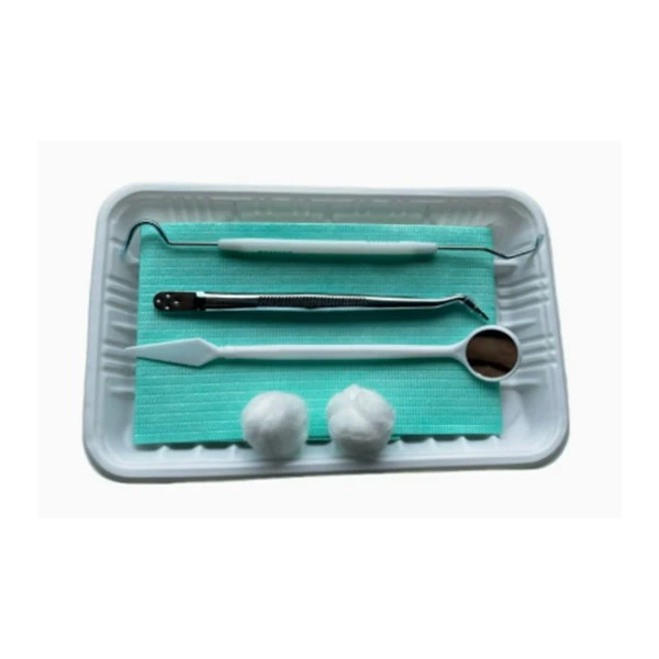Kit d'examen dentaire jetable, Pack Oral, miroir, pincettes, sonde